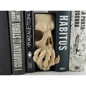 Creeping Skeleton Hand Book Nook - Horror Skull Bookshelf Insert & Spooky Decor